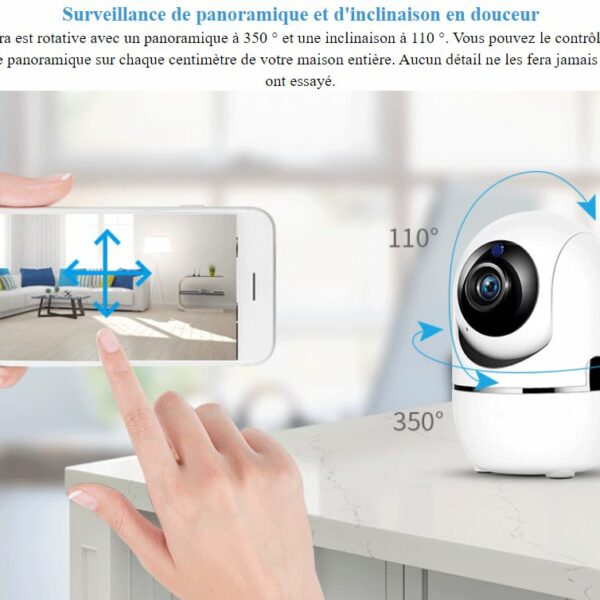 Caméra surveillance smart HD1080P compact automatique mouvement suivi - vision nocturne