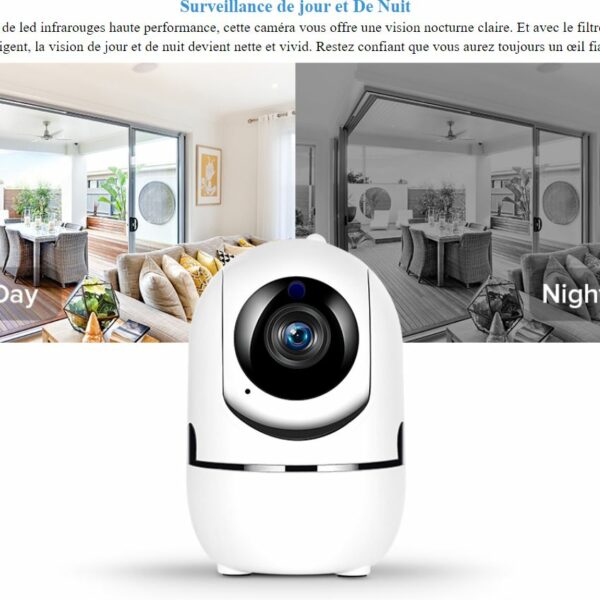 Caméra surveillance smart HD1080P compact automatique mouvement suivi - vision nocturne
