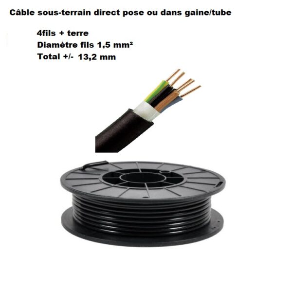 Câble EXVB sous-terrain 5fils diamètre 13mm (direct pose)