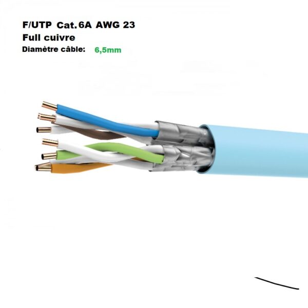 100M Câble U/FTP premuim Cat. 6A LSOH AWG23 full cuivre blindé (DRAKA)