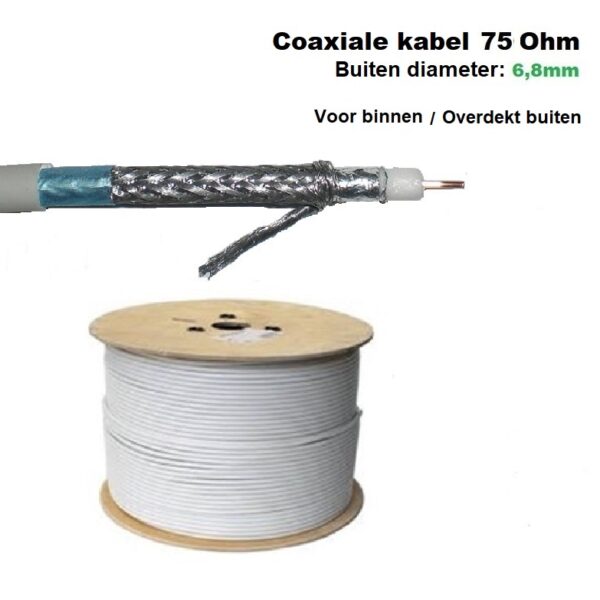 Coaxiale kabel - PE6 Telenet / RG6U Orange - 75 Ohm dubbel afgeschermd
