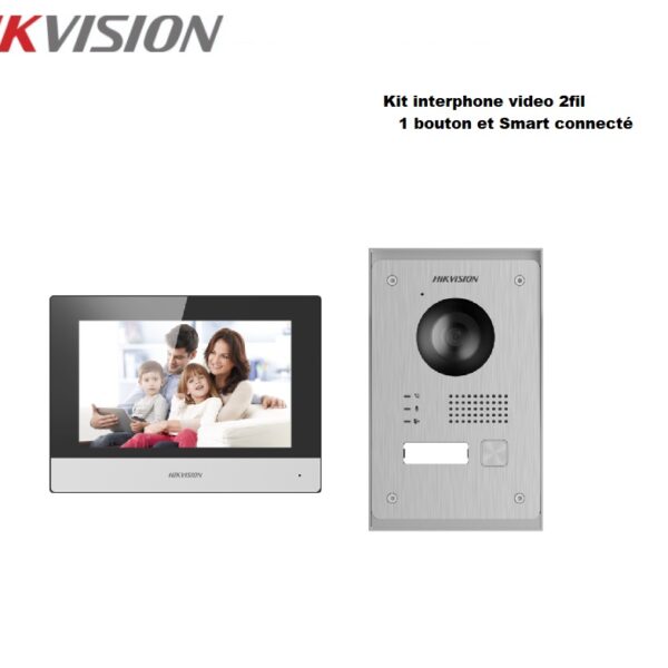 Hikvision DS-KIS703-P Kit interphone IP 2Fils vidéo 1 bouton + écran 7"