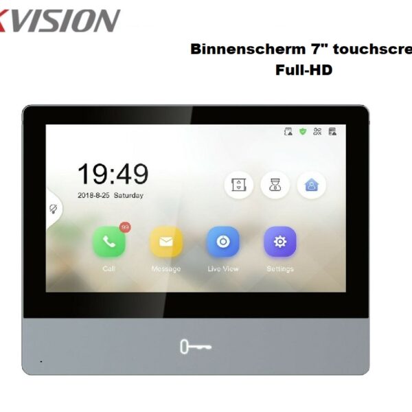 Hikvision Intercom 7″ binnenscherm Full-HD WiFi - DS-KH8350-TE1