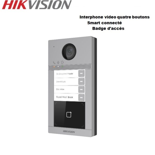 Hikvision DS-KV8413-WME1 interphone video 4 boutons d'appel