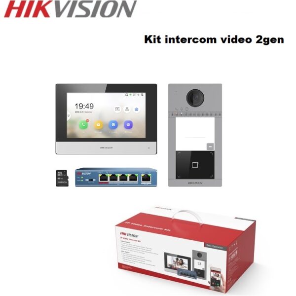 Hikvision DS-KIS604-S Kit intercom video met 1 oproep knop – DS-KV8113-WME1
