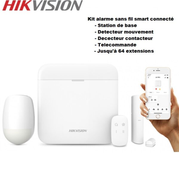 HIKVISION Alarme kit ax pro 64 connexion sans fil  DS-PWA64-KIT-WE