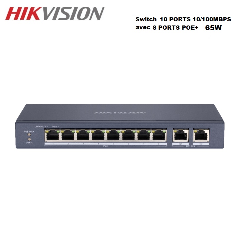 Hikvision sitch poe 8 DS-3E0310P-E-M Em