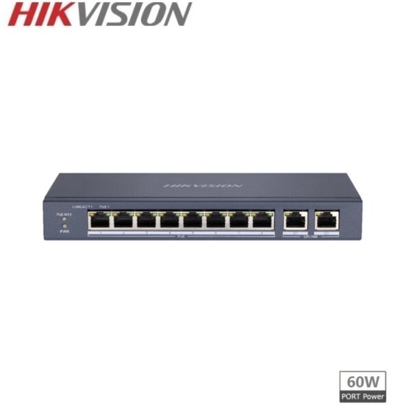 HIKVISION DS-3E0310P-E/M Switch PoE 60W Fast Ethernet + 2 Up-Link Gigabit