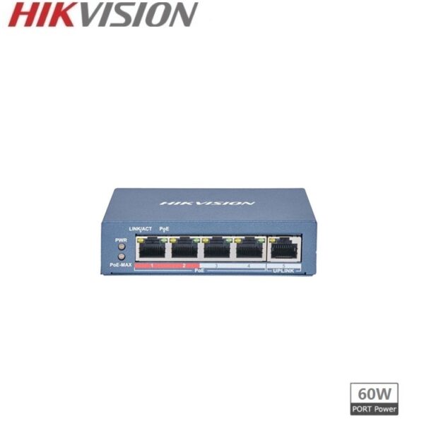 HIKVISION DS-3E0105P-E(B) Switch PoE pro 60W Fast Ethernet