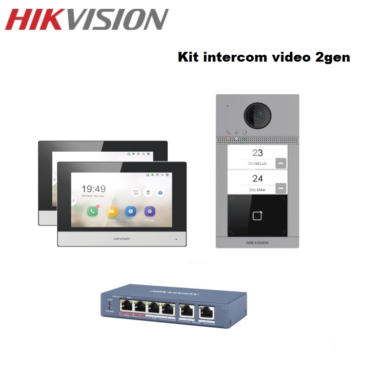 Kit interphone vidéo sans fil Hikvision DS-KIS603-P - La Poste