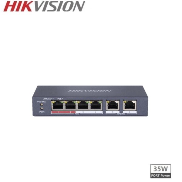 HIKVISION DS-3E0106P-E/M Switch PoE 35W Fast Ethernet 6 ports