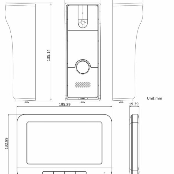 Hikvision DS-KIS202T Kit Interphone vidéo 4 fils 1 bouton + ECRAN 7”