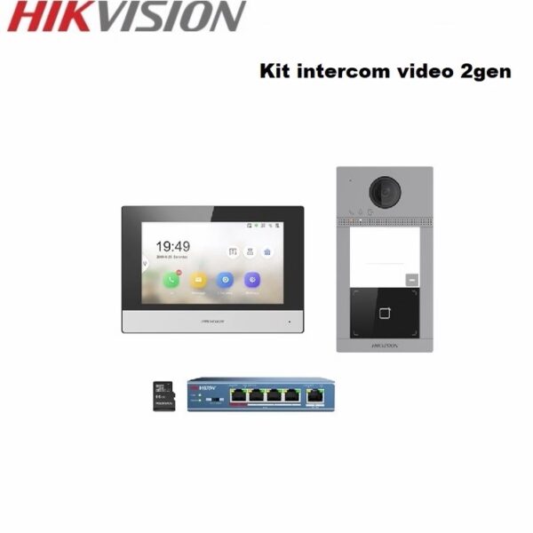 Hikvision DS-KIS604-S Kit complet interphone video 1 bouton d'appel - DS-KV8113-WME1