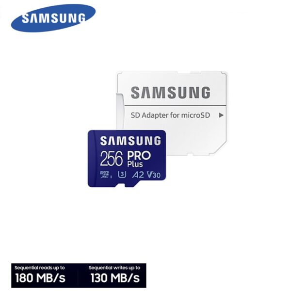 Samsung Pro Plus Carte microSDXC Class A2 UHS-I U3, 180 Mo/s