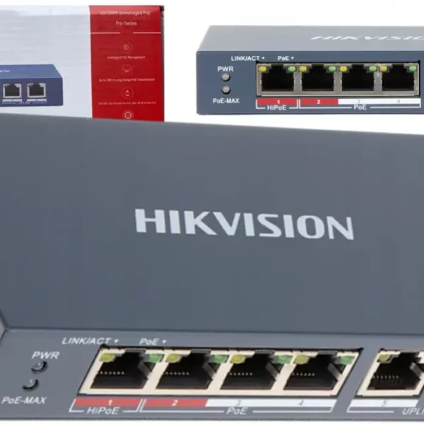 HIKVISION DS-3E0106HP-E Switch Pro PoE 60W Fast Ethernet