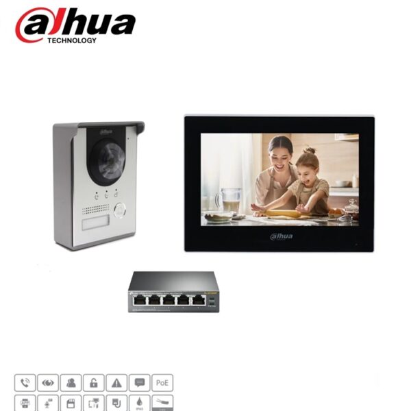 Dahua DHI-VTO2202F-P-S2 Kit Complet Interphone Video IP 1 Bouton d'appels