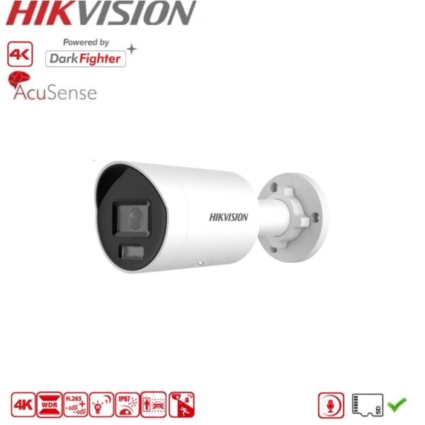 HIKVISION DS-2CD2086G2H-IU Camera Bullet 4K 8MP DarkFighter Acusense