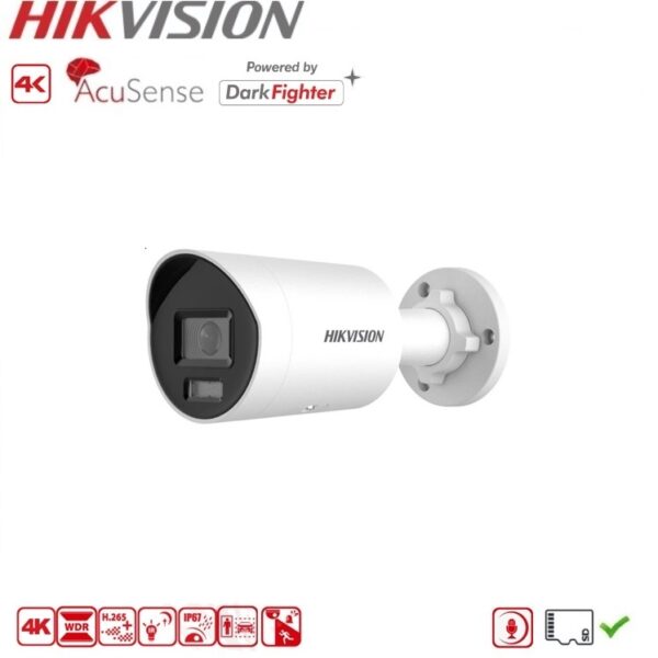 HIKVISION DS-2CD2086G2H-IU Camera Bullet 4K UHD 8MP DarkFighter Acusense
