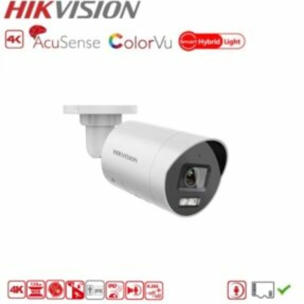 HIKVISION DS-2CD2087G2H-LIU(SL) Bulletcamera 8MP 4K UHD ColorVu AcuSense HybridLight