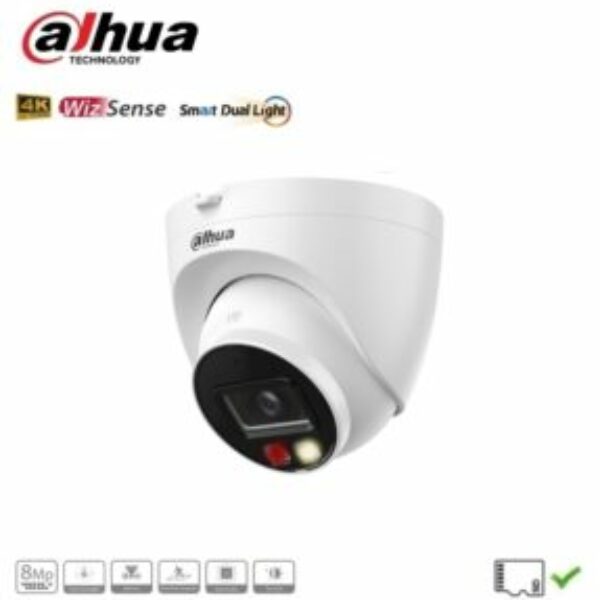 Dahua IPC-HDW2849T-S-IL Camera Turret 8MP UHD WizSense Smart dual light
