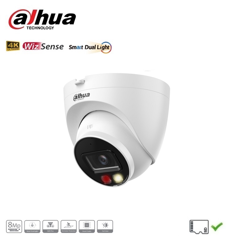 Dahua IPC-HDW2849T-S-IL Camera Turret 8MP UHD WizSense Smart dual light