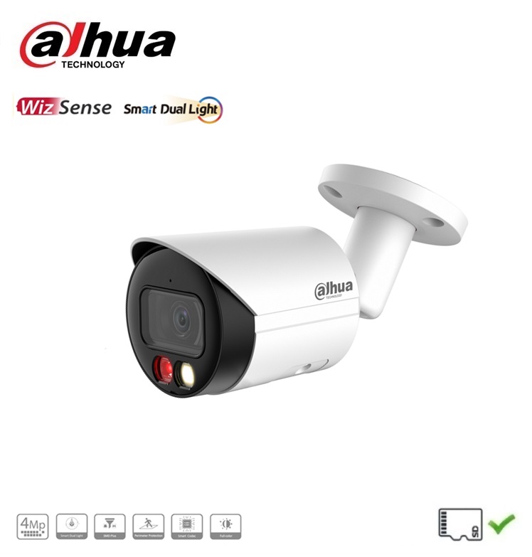 Dahua IPC-HFW2449S-S-IL Bullet Camera 4MP WizSense Smart Dual Light
