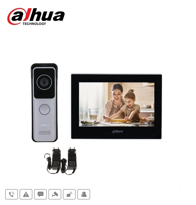 Dahua KTW02 Intercom kit video IP met 1 oproepknop