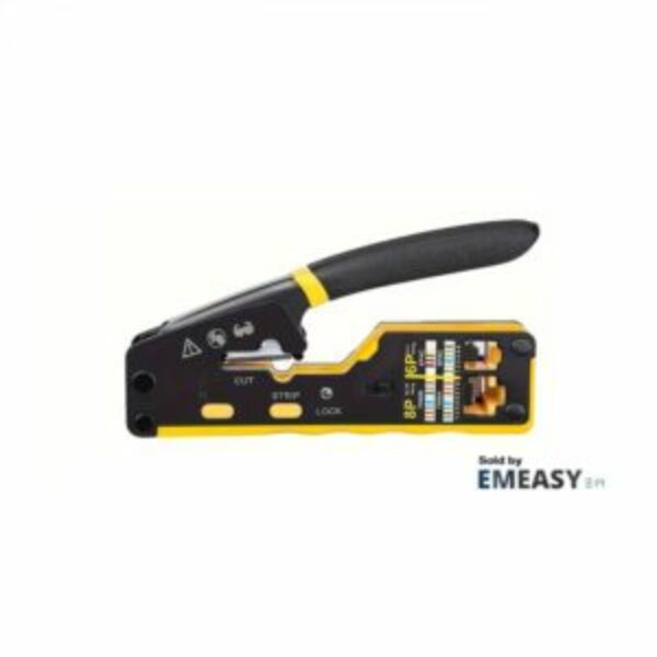 Outil à Sertir et Coupe Connecteur RJ45 RJ11 - Indicateur couleur et compatible passthrough