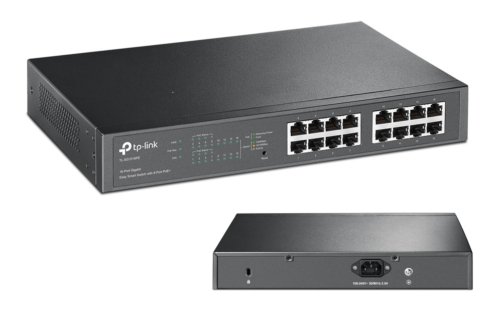 Tp-Link Omada TL-SG1016PE Switch PoE+ 150W Easy Smart 16-Port Gigabit, 8-Port PoE+