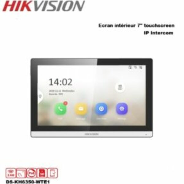 HIKVISION DS-KH6350-WTE1 Interphone écran poste intérieur tactile 7″ WiFi, PoE