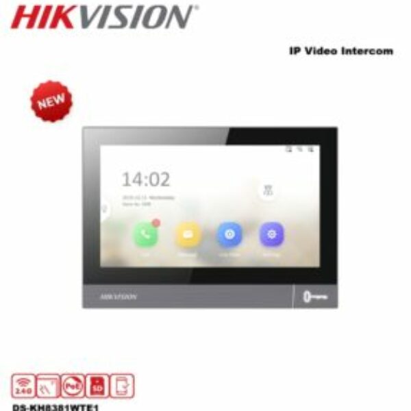HIKVISION DS-KH8381-WTE1 Interphone IP écran poste intérieur tactile 7″ WiFi, PoE
