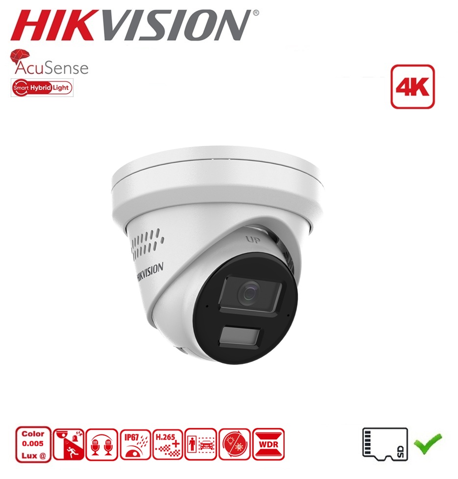 HIKVISION DS-2CD2383G2-LI2U/SL (RB) Camera tourelle AcuSense, 8MP 2,8mm
