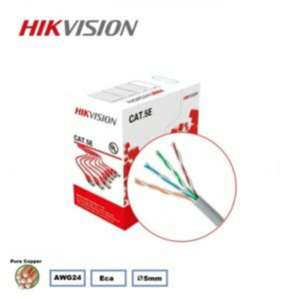 Hikvision Accessoires câble ethernet UTP Cat5e pur cuivre AWG24 - DS-1LN5E-S
