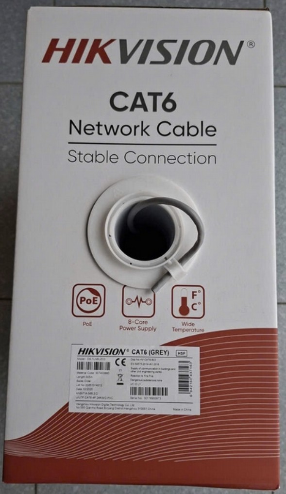 Hikvision Accessoires câble ethernet UTP Cat6 Cu AWG24 Eca - DS-1LN6-UE-W