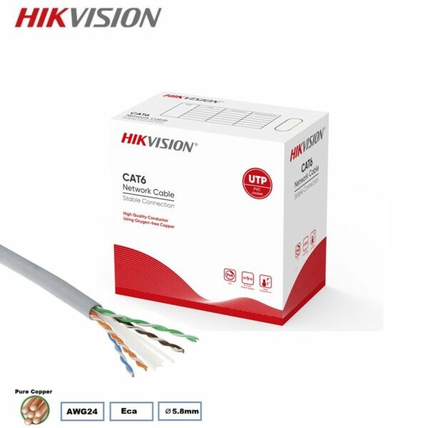 Hikvision Accessoires câble ethernet UTP Cat6 Cu AWG24 Eca - DS-1LN6-UE-W