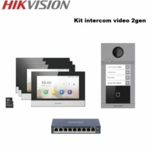 Hikvision kit interphone IP video 4 boutons/logements - DS-KV8413-WME1