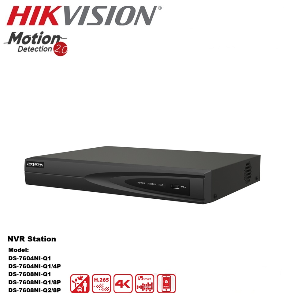 Hikvision Série 76Q , Enregistreur NVR IP, H.265+, 4K - DS-76xxNI-Q